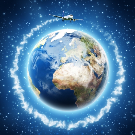 Around the Earth. Travel and Transport backgrounds for your designの写真素材