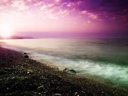 Beauty sunset on the sea. Natural landscape for your designの写真素材