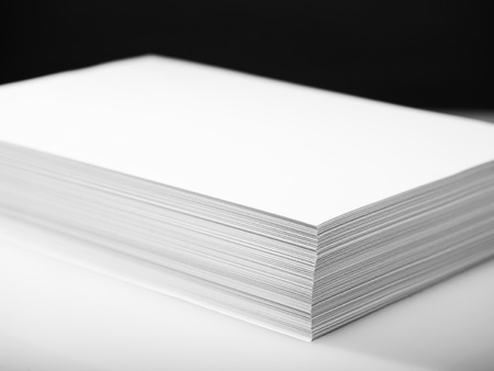 Stack of white printer and copier paper の写真素材