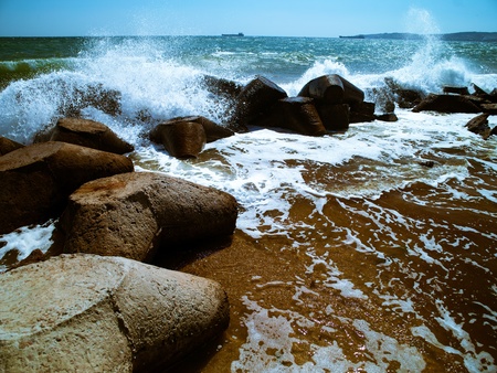 Summer ocean landscape, abstract natural backgroundの写真素材