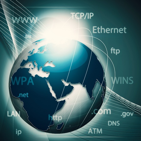 Global information network, abstract techno backgroundsの写真素材