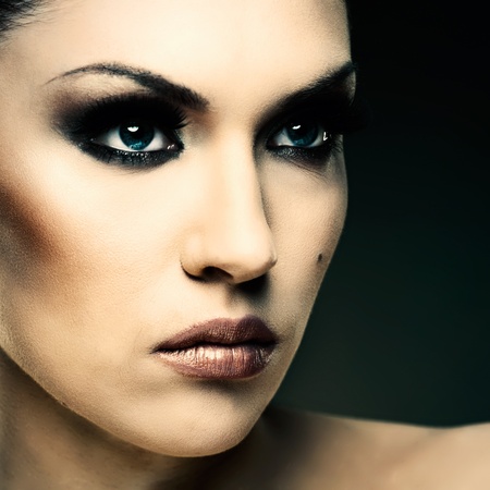 Adult pretty woman stylish portrait. Skin texture savedの写真素材