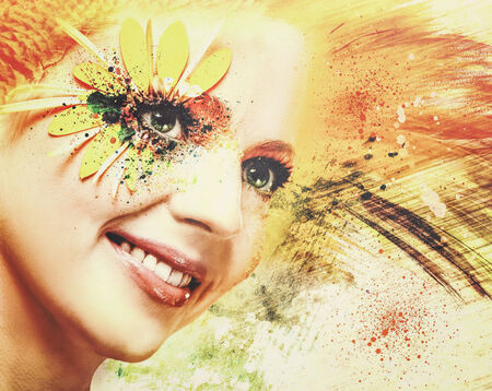 Art Summer, abstract female portrait for your designの写真素材