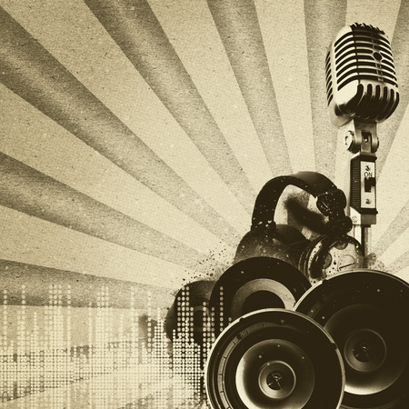 Retro dosco and party backgrounds with vintage cardboard textureの写真素材
