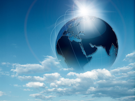 Earth in the skies, abstract travel and environmental backgroundsの写真素材