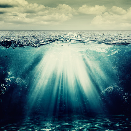 Under the ocean surface, abstract natural backgroundsの写真素材