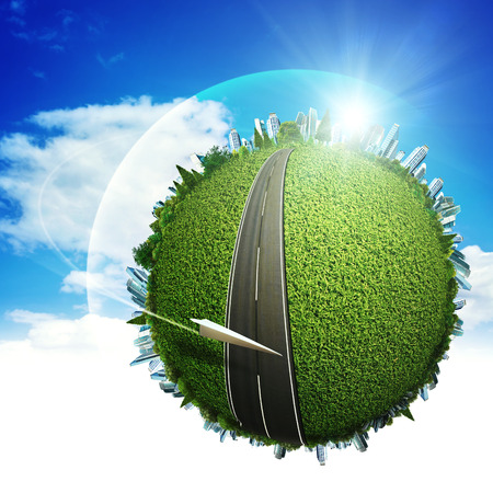 Global eco transportation concept for your designの写真素材