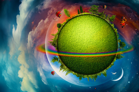 Green Planet, abstract vacation and travel backgroundsの写真素材