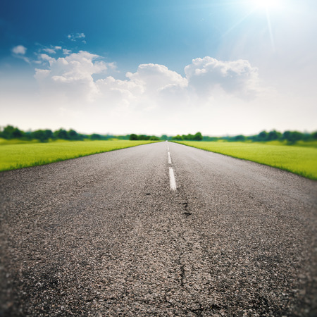 Country road, abstract transportation and travel backgroundsの写真素材