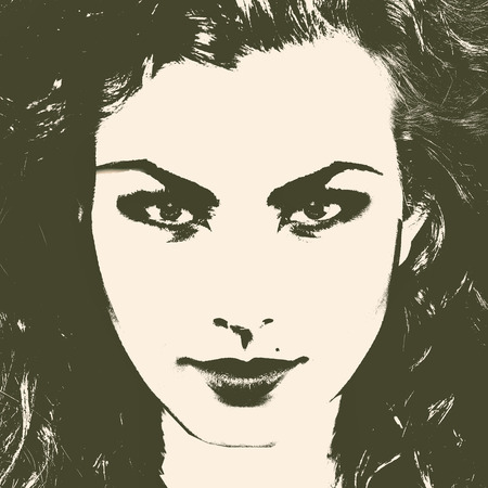 Art female portrait for your design. Duotone colorの写真素材