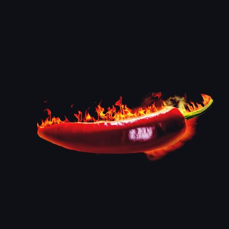 Red hot chili pepper. Spicy food backgroundsの写真素材