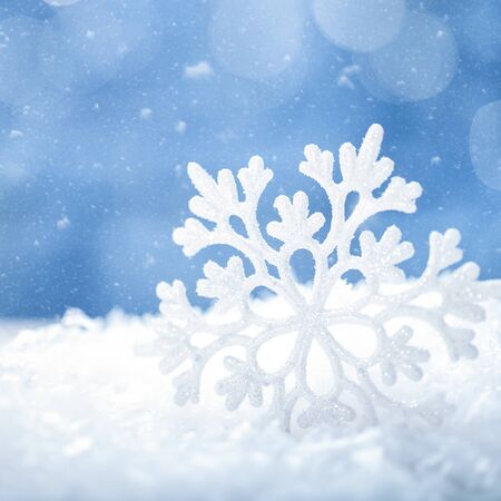 Beauty holidays backgrounds with snow flake and beauty bokehの写真素材