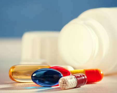 Abstract medical backgrounds with colorful pills for your designの写真素材