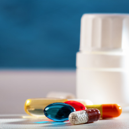 Abstract medical backgrounds with colorful pills for your designの写真素材
