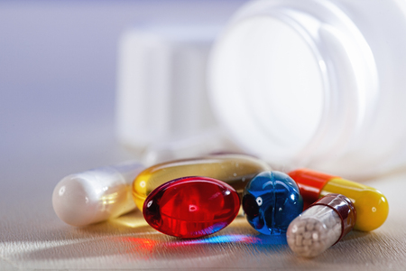 Abstract medical backgrounds with colorful pills for your designの写真素材