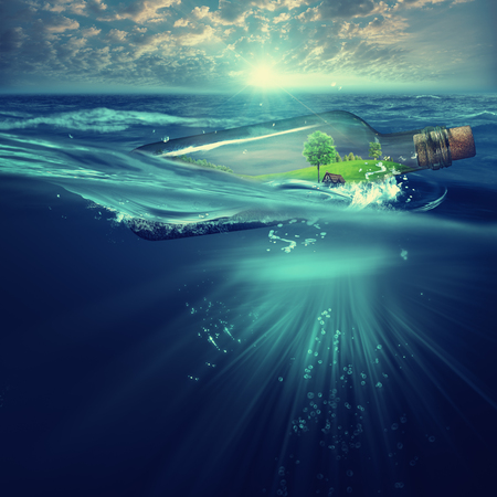Deep ocean, marine backgrounds with waves and sea surfaceの写真素材