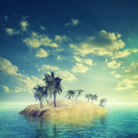 Tropical paradise, abstract summer vacation backgroundsの写真素材