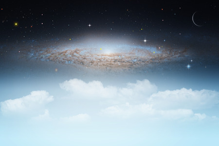 Starry night, abstract natural backgrounds with night skies and cloudsの写真素材