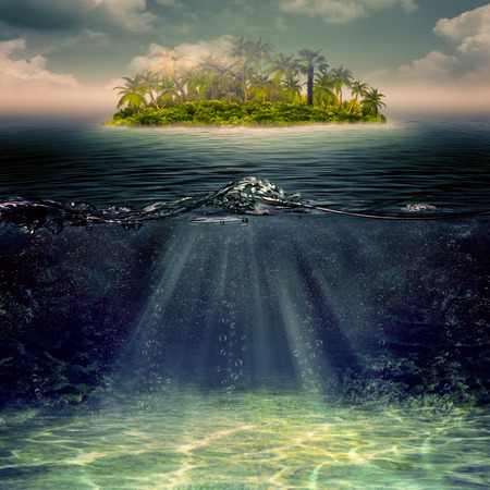 Beauty island in the ocean, abstract marine landscapeの写真素材