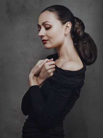 Like a prayer, Classic female portraitの写真素材