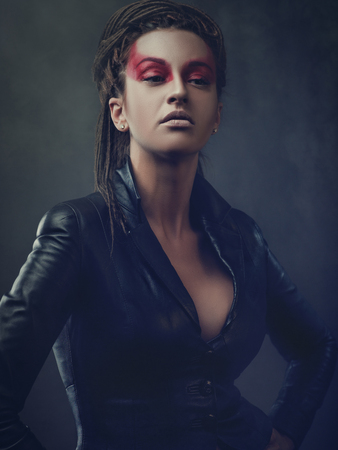 Art style female portrait with incredible makeupの写真素材