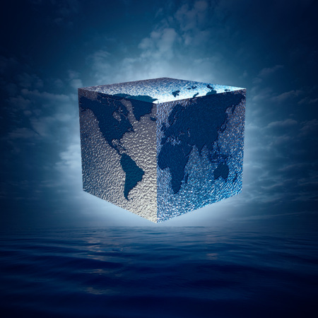 Eco balance with cube world. Abstract natural backgroundsの写真素材