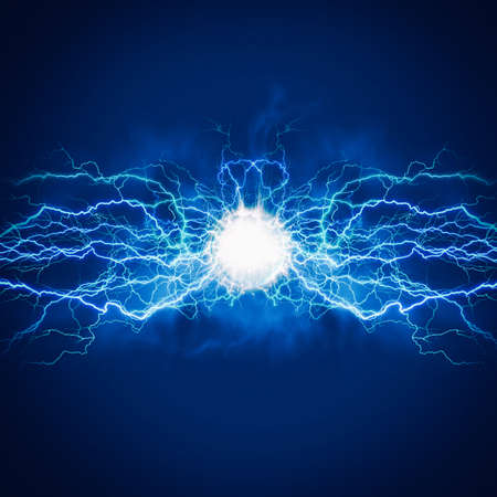 High voltage electric bolt. Teleport flash. Abstract power and energy backgroundsの写真素材