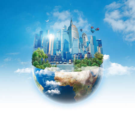Habitat. Save the Earth, our planet. Eco backgroundsの写真素材