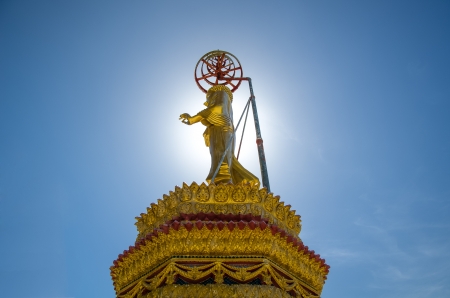 Stand buddha in Thai templeの写真素材