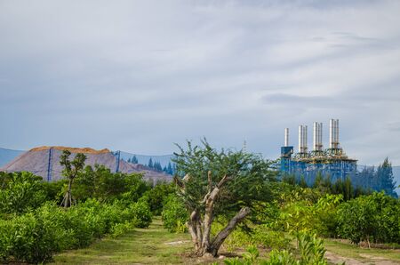 Petrochemical plant behind the public park