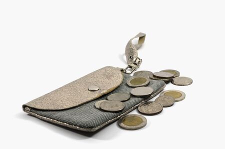 The coins wallet with isolated on whiteの写真素材