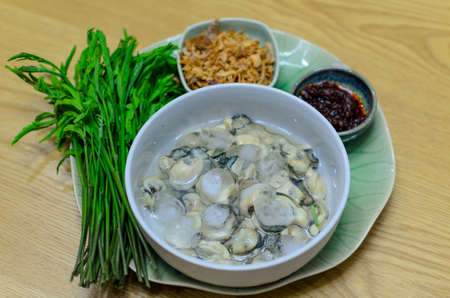 Fresh oyster in thai style foodの写真素材