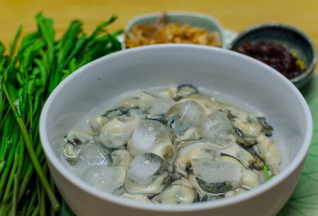 Fresh oyster in thai style foodの写真素材