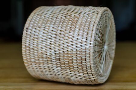 Wicker tissue box put on the dinning table