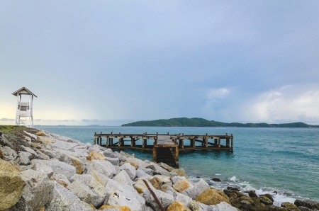Small house at the seaside, Thailandの写真素材