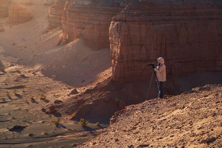 Experience stunning landscape photography at golden hour, inspiring natureの写真素材