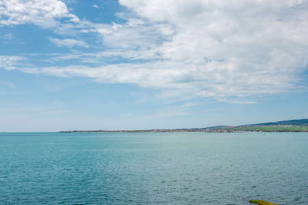 Beautiful seascape with clouds on a sunny dayの写真素材