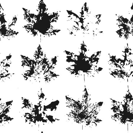 Seamless pattern with maple leaves prints. Autumn backgroundのイラスト素材