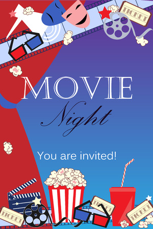 Movie background with cinema attributes.のイラスト素材