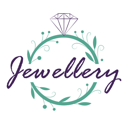 Jewelry logo design in organic style like a plant footstalkのイラスト素材