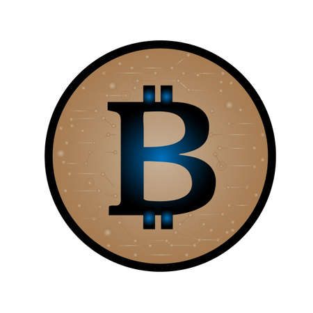 Coin with bitcoin sign. Money and finance symbol Cryptocurrency. Vector Illustration isolated on white background. Cryptography currencyのイラスト素材