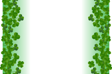 Saint Patrick's Day vector background, frame border with cute shamrock leaves, greeting cardのイラスト素材