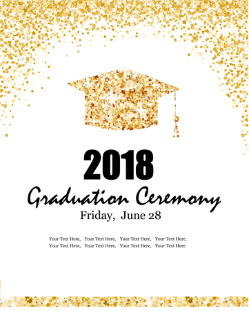 Class of 2018 graduation ceremony bannerのイラスト素材