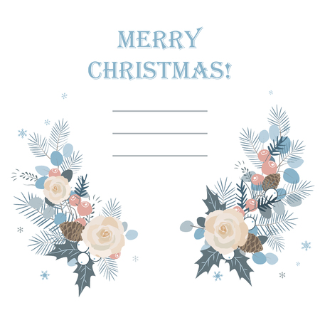 Christmas background. Christmas frame made of fir leaves and pine conesのイラスト素材