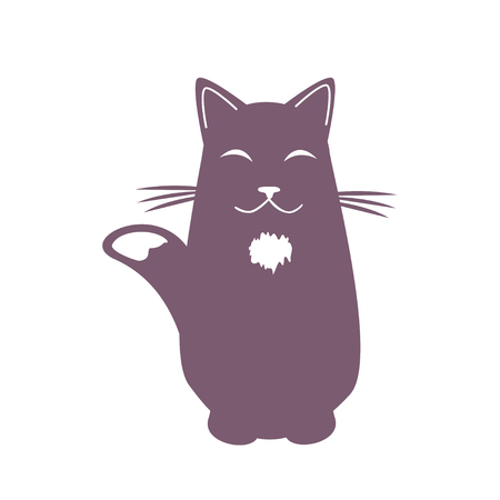 Cartoon dreaming cat . Funny cool character. Isolated vector illustration.のイラスト素材