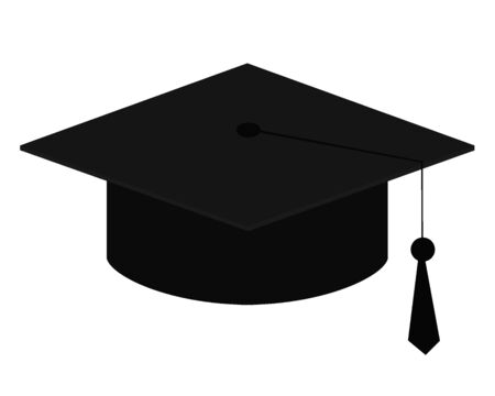 Education Cup on White Background. Student Graduation Hat. Vector Illustration.のイラスト素材