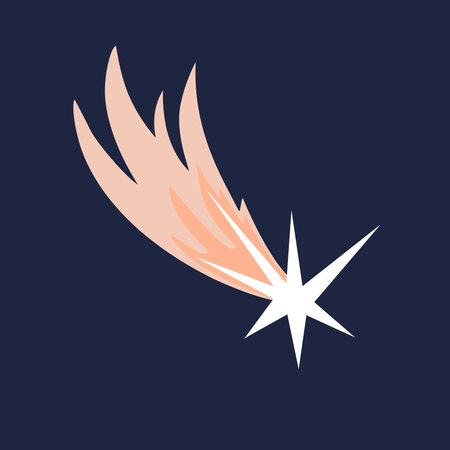 Shooting star cartoon isolated illustration. Comet vector.のイラスト素材