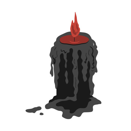 Spooky black Halloween candle clip art. Halloween design element vector isolated illustration.のイラスト素材