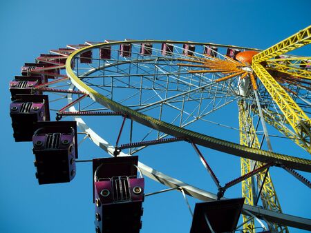 design elements ferris wheel on blue sky backgroundの写真素材
