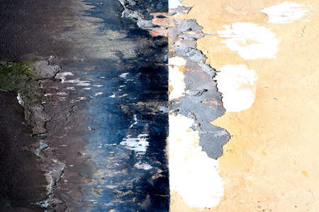 texture or background wall of shabby paint and plaster cracksの写真素材